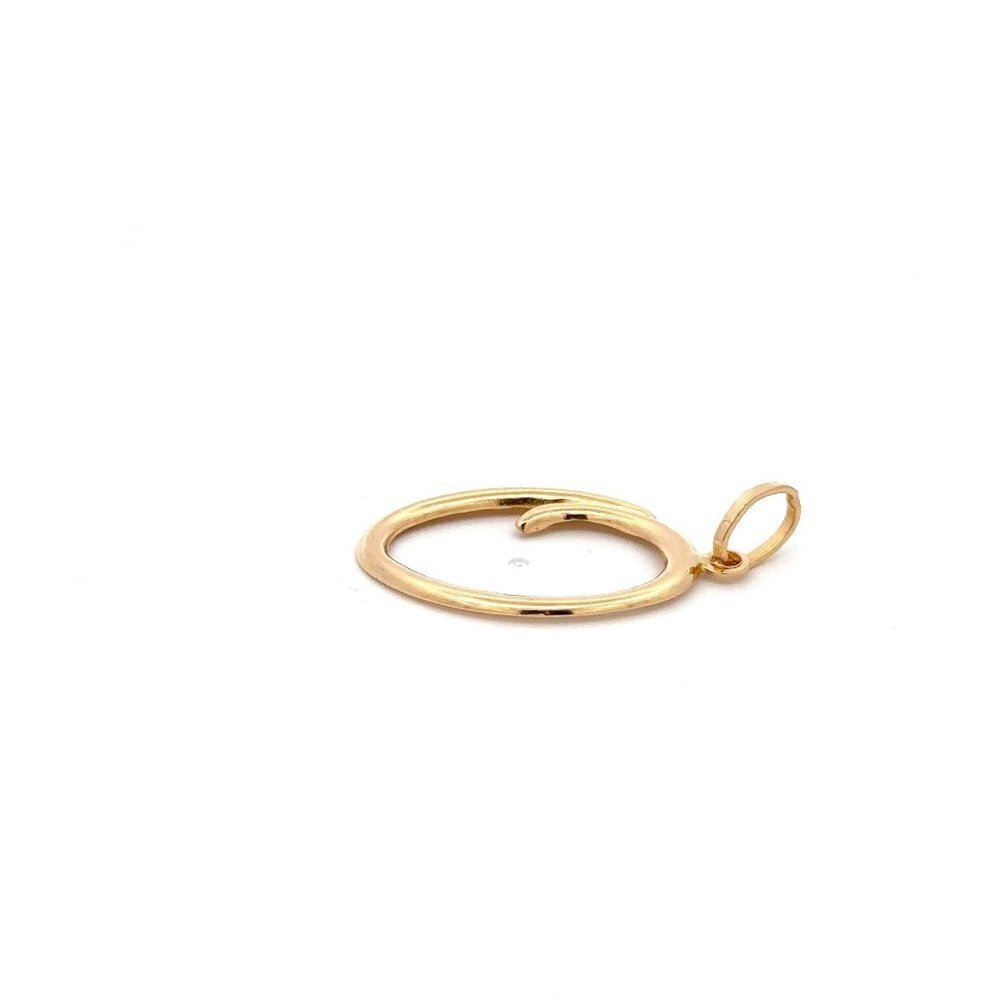 18K Gold Pendant Letter O Initial Alphabet - Picture 7 of 9